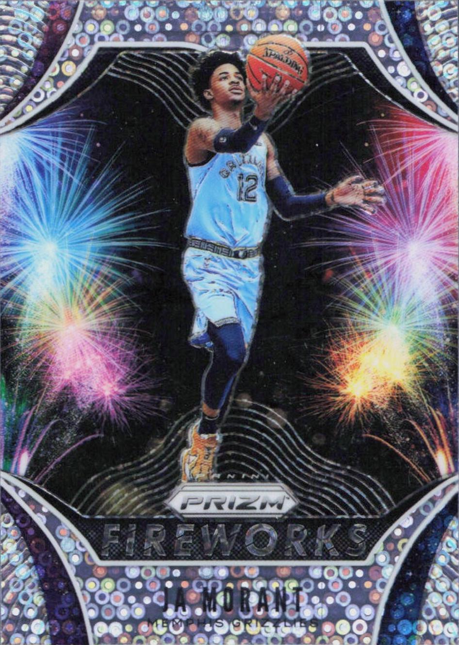 2019 Panini Prizm Fireworks JA Morant [Fast Break] #28 card