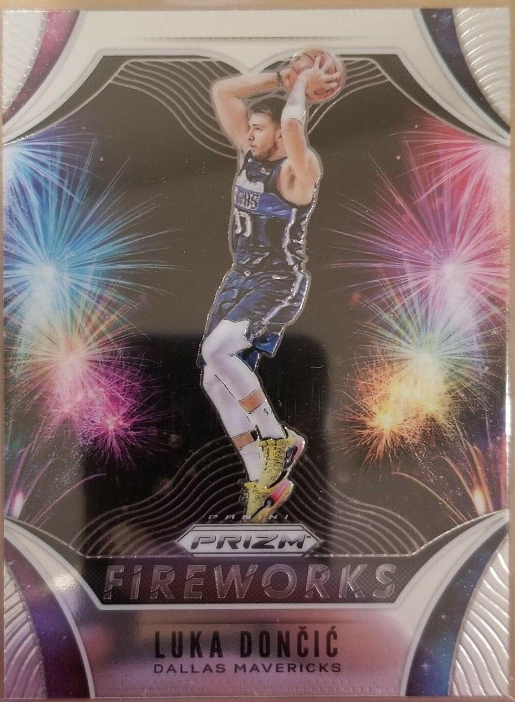 2019 Panini Prizm Fireworks Luka Doncic #22 card