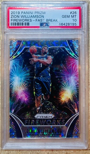 2019 Panini Prizm Fireworks Zion Williamson [Fast Break] #26 card