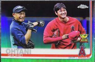 2019 Topps Chrome Shohei Ohtani [With Ichiro Orange Refractor] #1 card