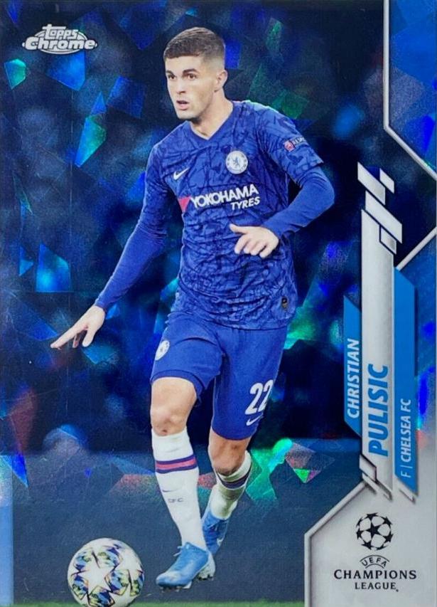 2019 Topps Chrome UEFA Champions League Sapphire Christian Pulisic [SP] #47 card