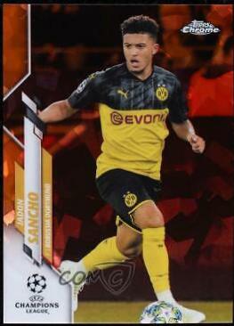 2019 Topps Chrome UEFA Champions League Sapphire Jadon Sancho #16 card