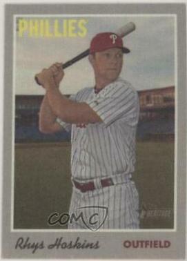 2019 Topps Heritage 1970 Cloth Stickers Rhys Hoskins #12 card