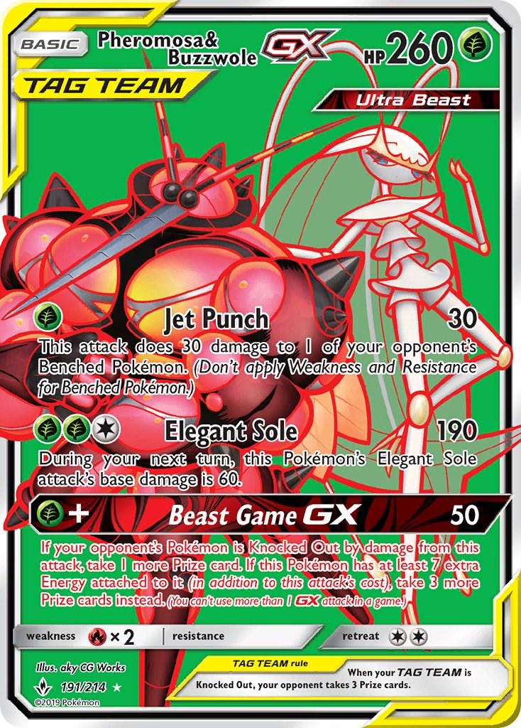 2019 Unbroken Bonds Pheromosa & Buzzwole GX #191 card