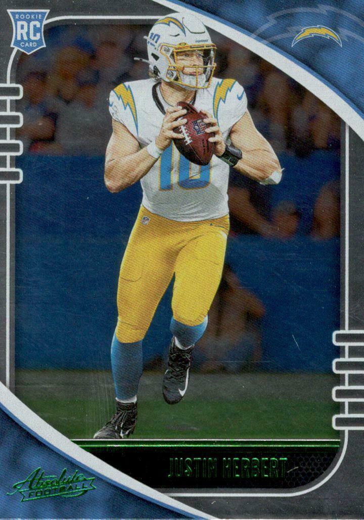 2020 Panini Absolute Justin Herbert [Green] #167 card