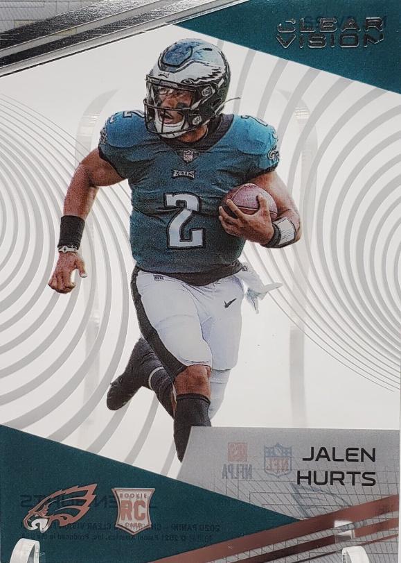 2020 Panini Chronicles Clear Vision Rookies Jalen Hurts #CV-22 card