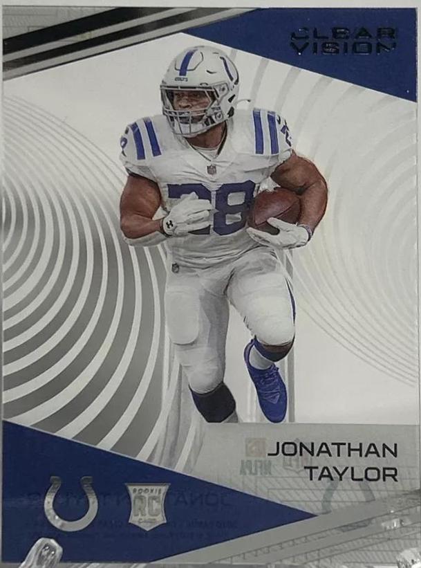 2020 Panini Chronicles Clear Vision Rookies Jonathan Taylor #CV-7 card