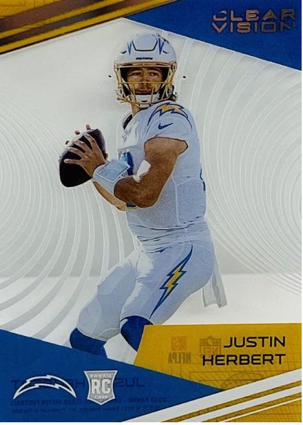 2020 Panini Chronicles Clear Vision Rookies Justin Herbert #CV-3 card