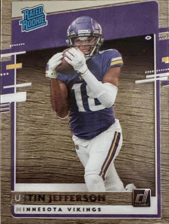 2020 Panini Chronicles Clearly Donruss Rated Rookies Justin Jefferson #RR-JUJ card