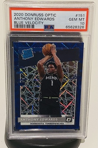 2020 Panini Donruss Optic Anthony Edwards [Blue Velocity] #151 card