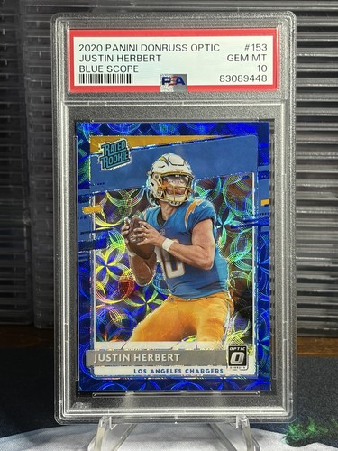 2020 Panini Donruss Optic Justin Herbert [Blue Scope] #153 card