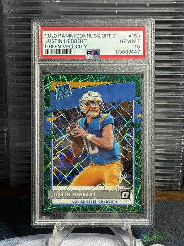 2020 Panini Donruss Optic Justin Herbert [Green Velocity] #153 card