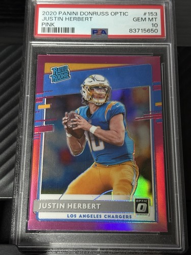2020 Panini Donruss Optic Justin Herbert [Pink] #153 card