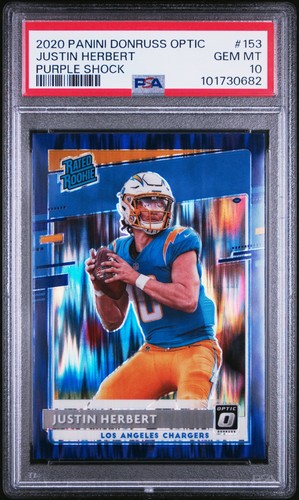 2020 Panini Donruss Optic Justin Herbert [Purple Shock] #153 card