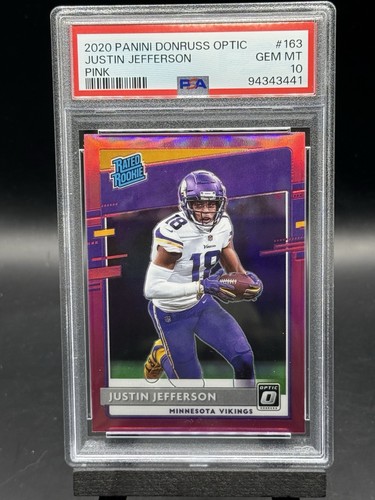 2020 Panini Donruss Optic Justin Jefferson [Pink] #163 card