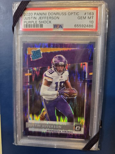 2020 Panini Donruss Optic Justin Jefferson [Purple Shock] #163 card