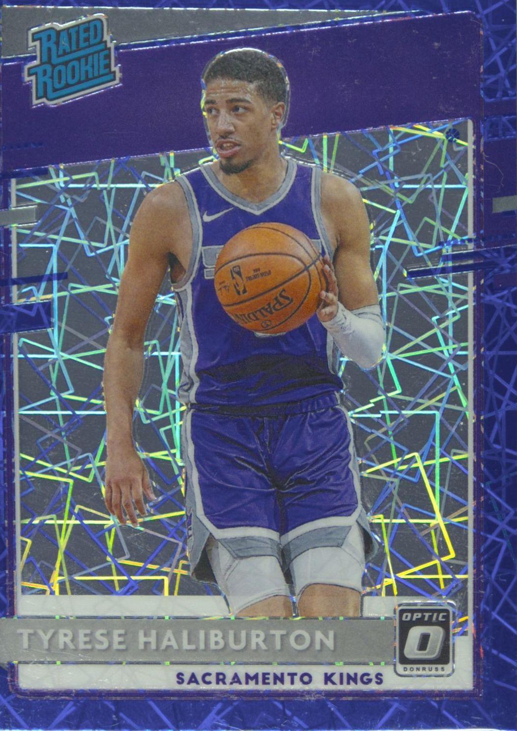 2020 Panini Donruss Optic Tyrese Haliburton [Blue Velocity] #162 card
