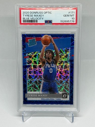 2020 Panini Donruss Optic Tyrese Maxey [Blue Velocity] #171 card