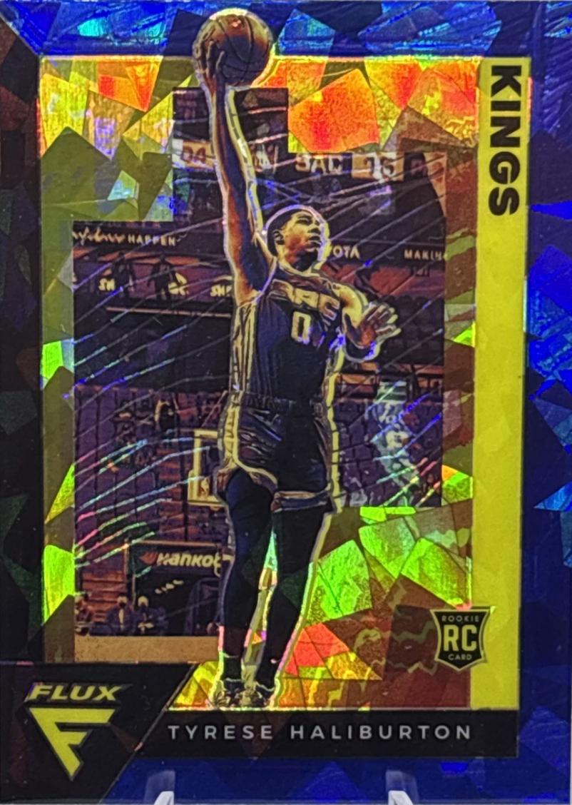 2020 Panini Flux Tyrese Haliburton [Blue Cracked Ice] #203 card