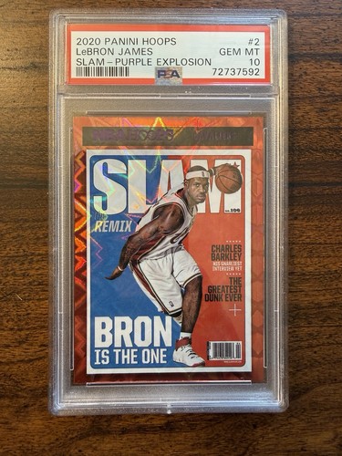 2020 Panini Hoops SLAM LeBron James [Purple Explosion] #2 card