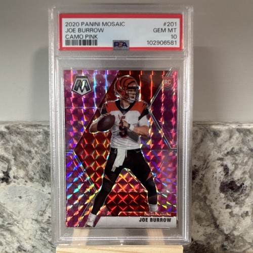 2020 Panini Mosaic Joe Burrow [Camo Pink] #201 card