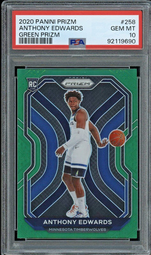 2020 Panini Prizm Anthony Edwards [Green Prizm] #258 card