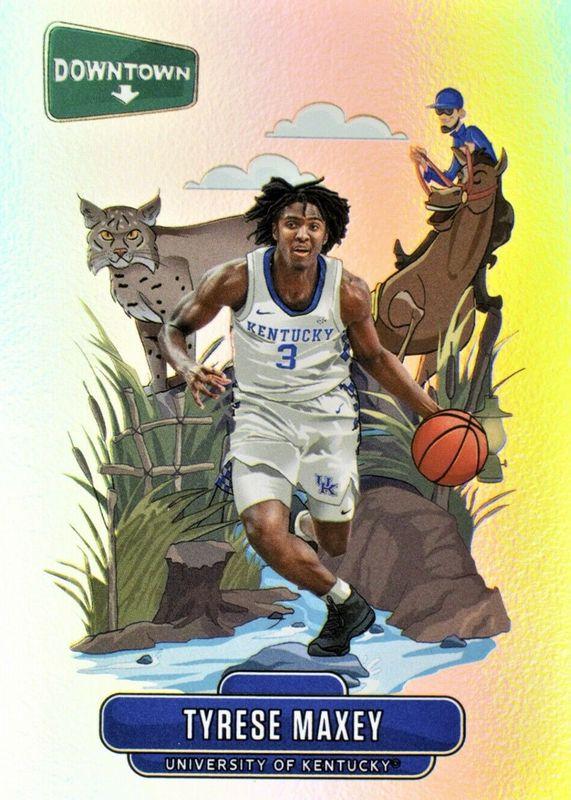 2020 Panini Prizm Draft Picks Downtown Tyrese Maxey #D-7 card