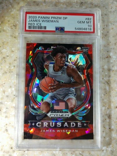 2020 Panini Prizm Draft Picks James Wiseman [Red Ice] #82 card