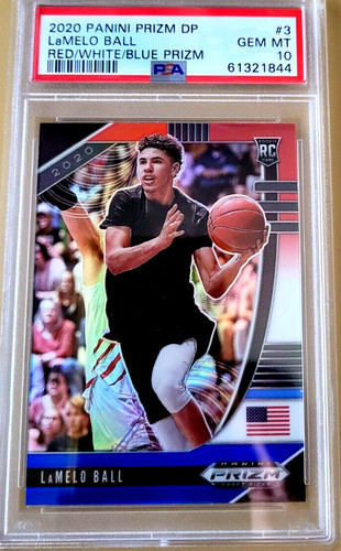 2020 Panini Prizm Draft Picks LaMelo Ball [Red White Blue Prizm] #3 card