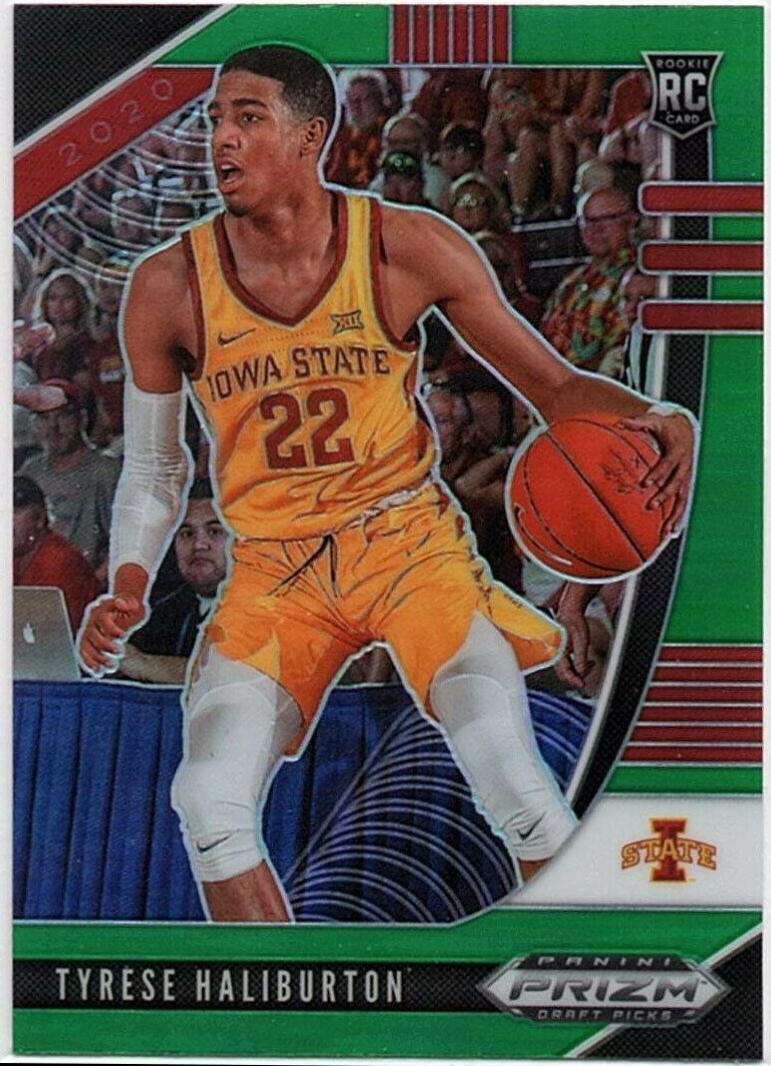 2020 Panini Prizm Draft Picks Tyrese Haliburton [Green Prizm] #50 card