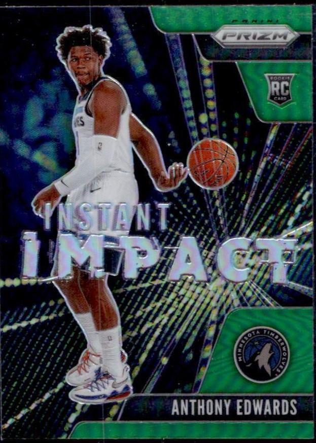 2020 Panini Prizm Instant Impact Anthony Edwards [Green] #1 card