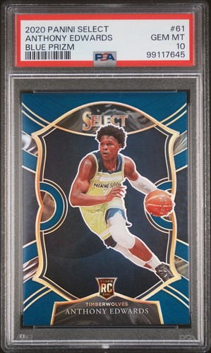 2020 Panini Select Anthony Edwards [Blue Prizm] #61 card