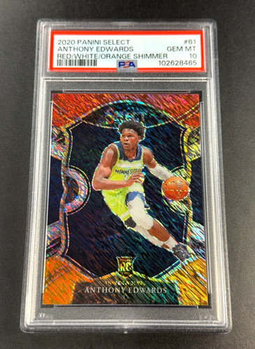 2020 Panini Select Anthony Edwards [Red White Orange Shimmer] #61 card