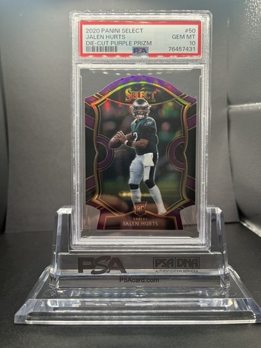 2020 Panini Select Jalen Hurts [Purple Prizm Die Cut] #50 card