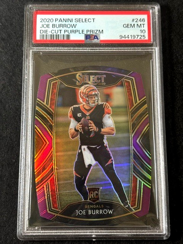 2020 Panini Select Joe Burrow [Purple Prizm Die Cut] #246 card