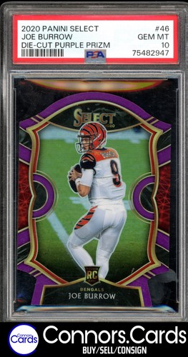 2020 Panini Select Joe Burrow [Purple Prizm Die Cut] #46 card