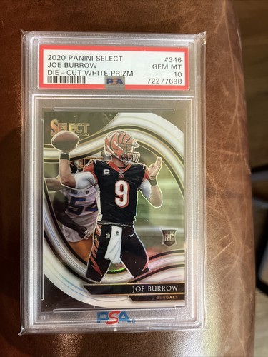 2020 Panini Select Joe Burrow [White Prizm Die Cut] #346 card