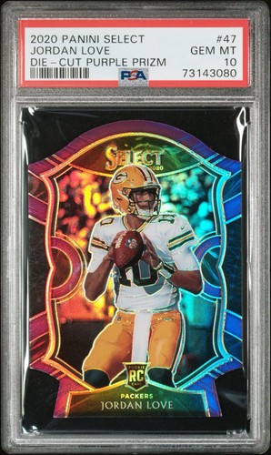 2020 Panini Select Jordan Love [Purple Prizm Die Cut] #47 card
