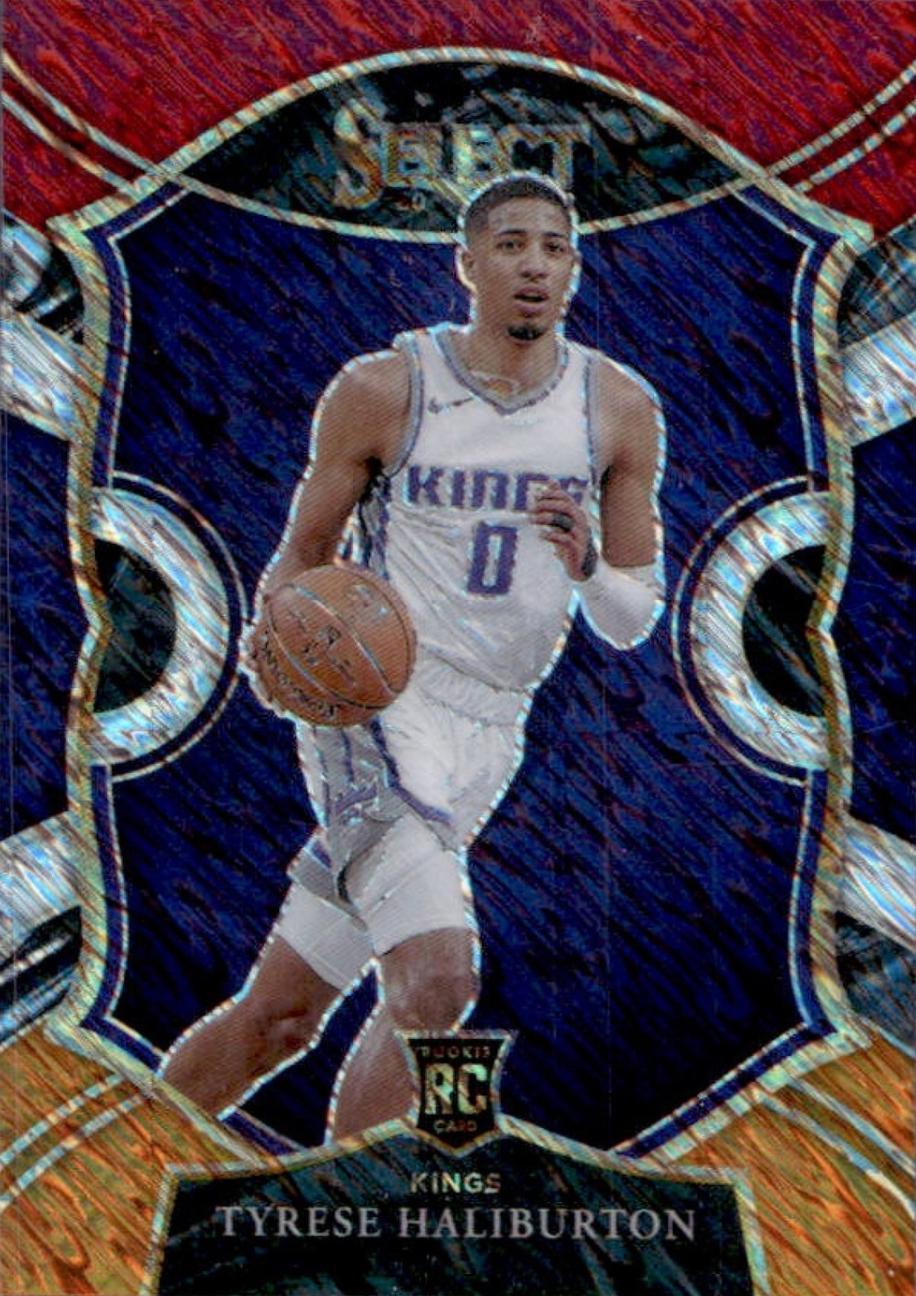 2020 Panini Select Tyrese Haliburton [Red White Orange Shimmer] #72 card