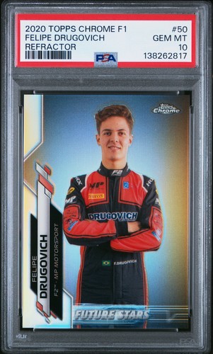 2020 Topps Chrome Formula 1 Felipe Drugovich [Refractor] #50 card