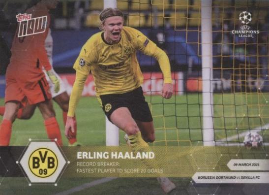 2020 Topps Now UEFA Champions League Erling Haaland #50 card