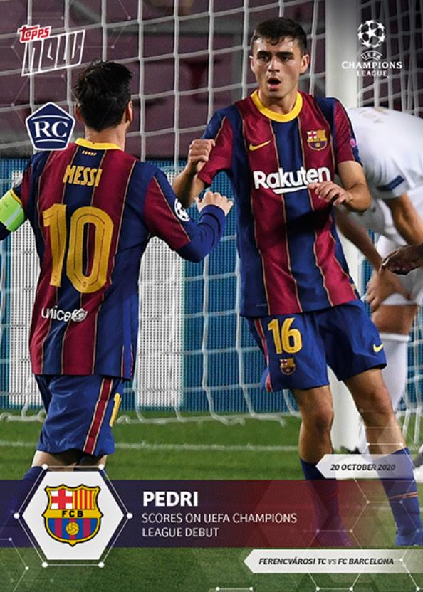 2020 Topps Now UEFA Champions League Pedri #5 card