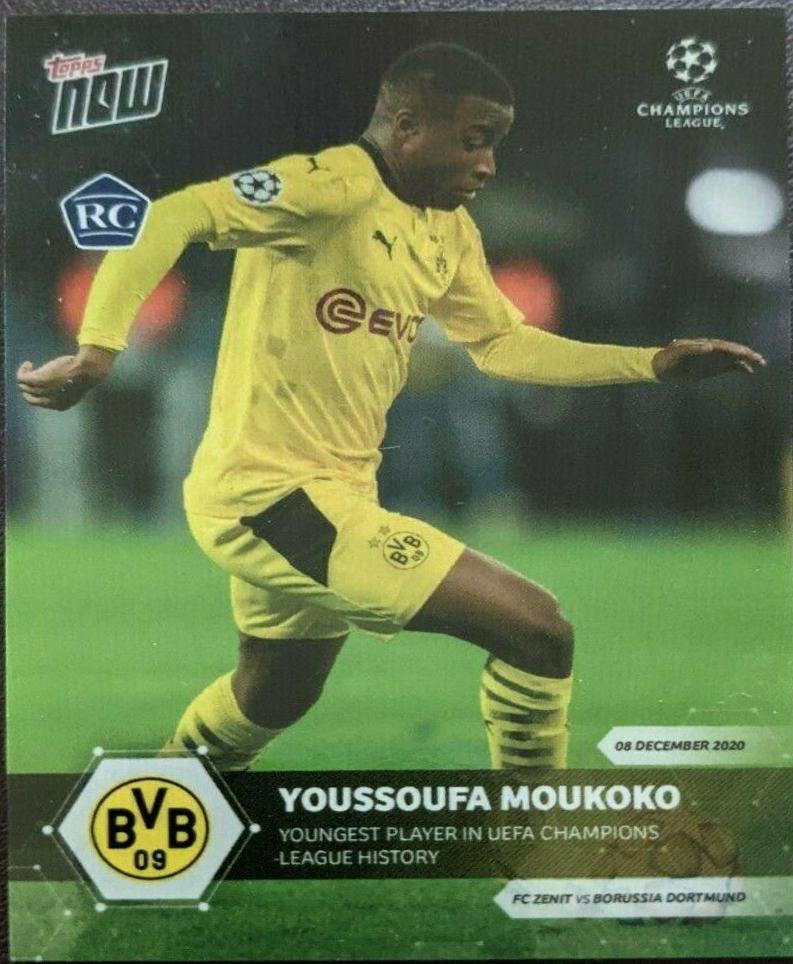 2020 Topps Now UEFA Champions League Youssoufa Moukoko #33 card