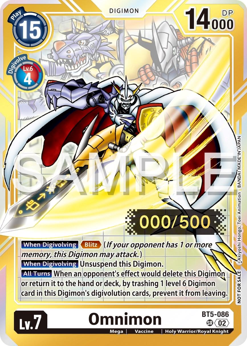 2021 Battle of Omni Omnimon [Serial Numbered Foil] #BT5-086 card