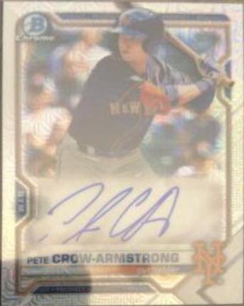 2021 Bowman Chrome Mega Box Mojo Autographs Pete Crow Armstrong #BMA-PC card