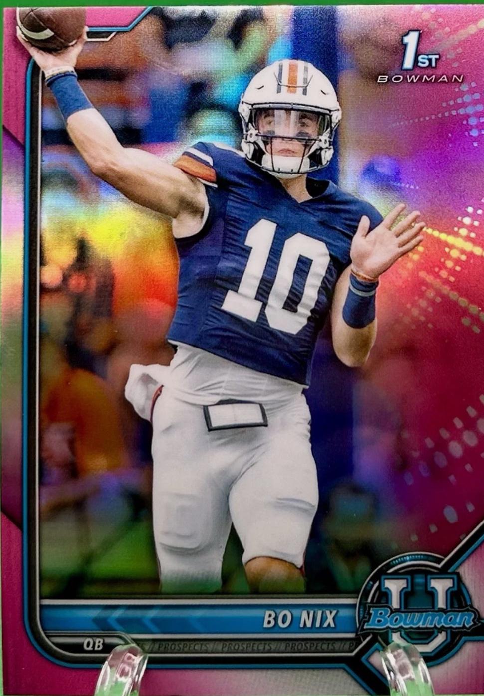 2021 Bowman University Bo Nix [Pink] #8 card