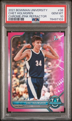 2021 Bowman University Chet Holmgren [Chrome Pink Refractor] #38 card