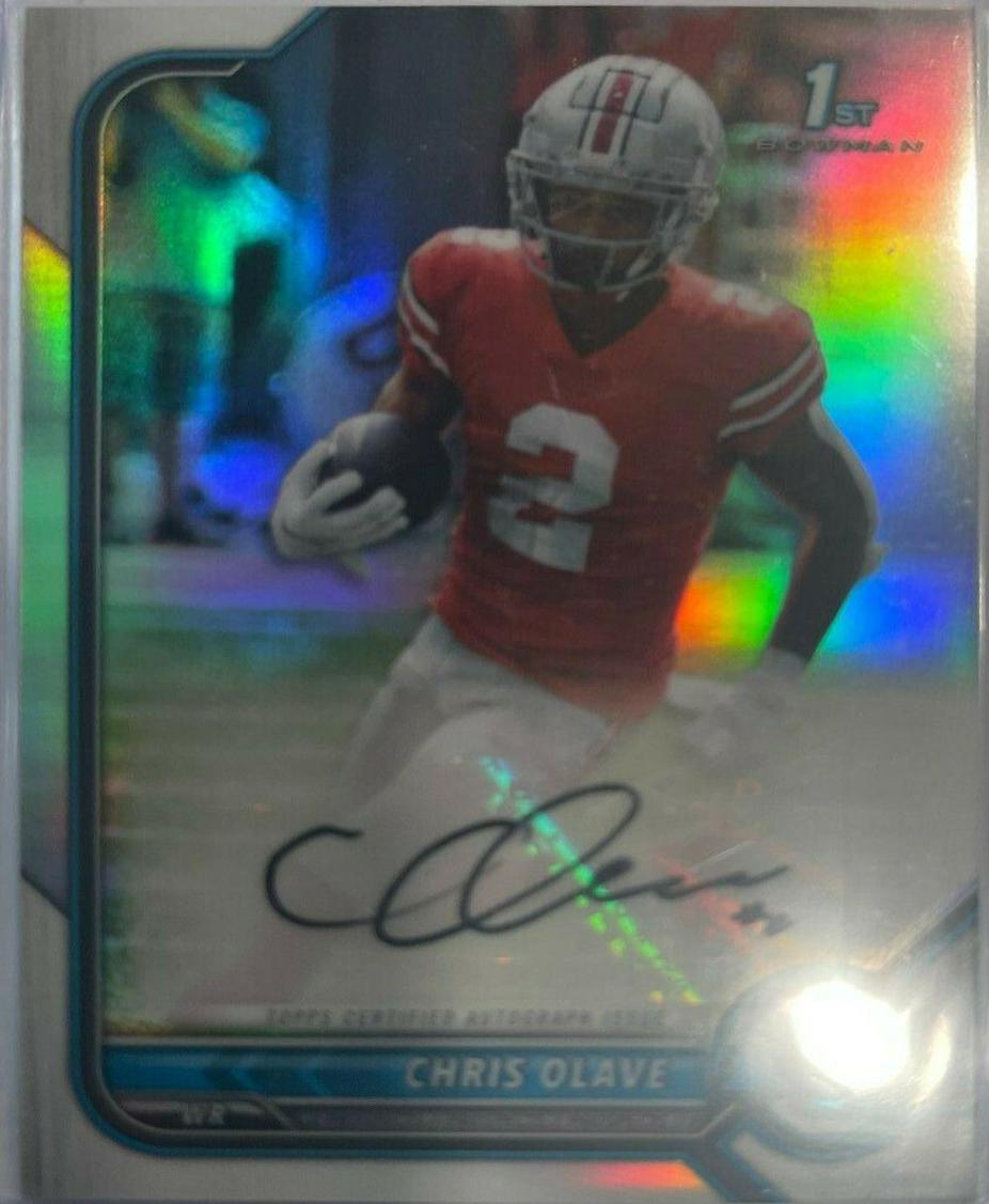 2021 Bowman University Chrome Autographs Chris Olave #BCPA-CO card
