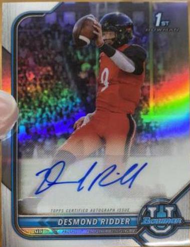 2021 Bowman University Chrome Autographs Desmond Ridder #BCPA-DR card