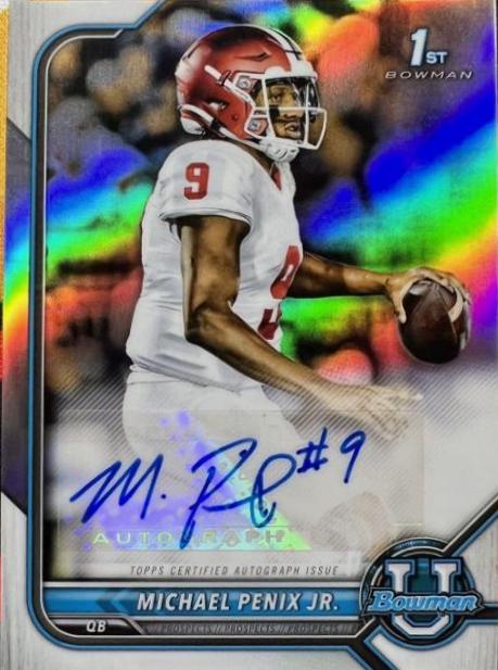 2021 Bowman University Chrome Autographs Michael Penix Jr. #BCPA-MP card